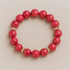 Vibrant Sea Sediment Jasper Beaded Bracelet with Smooth Polished Finish